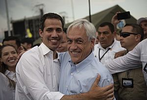 Juan Guaidó y Sebastián Piñera