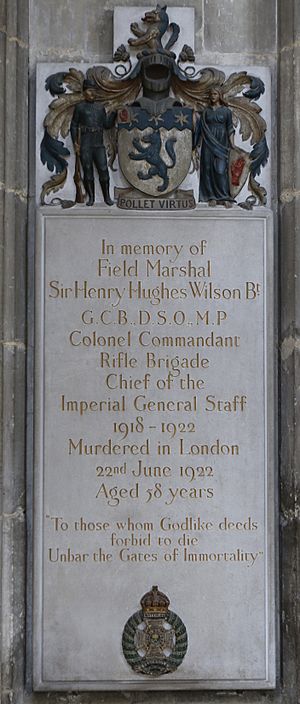 Memorial to Henry Hughes Wilson in Winchester Cathedral
