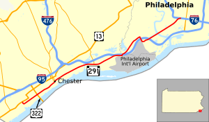 Pennsylvania Route 291 map
