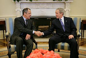 President George W. Bush and Sergey Lavrov