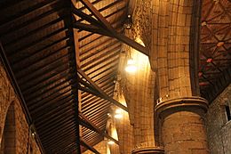Roof structure over side aisles, St Machar's Cathedral