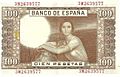100 pesetas of Spain 1953, reverse
