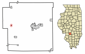 Location of Ripley in Bond County and Illinois