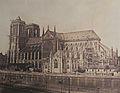 Cathédrale Notre-Dame de Paris pendant les travaux de restauration (1850)