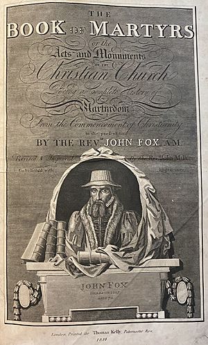 Engraved Title page from Fox's Book of Martyrs, pub by Thomas Kelly in 1814 (folio)