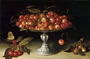 Fede Galizia - Cherries in a silver compote with crabapples