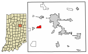 Location of Herbst in Grant County, Indiana.