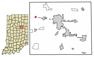 Location of Mier in Grant County, Indiana.