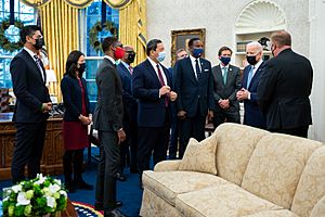 Joe Biden in the Oval Office with newly-elected mayors FGq2Q3EXwAQiJZ9