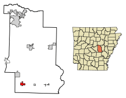 Location of England in Lonoke County, Arkansas.