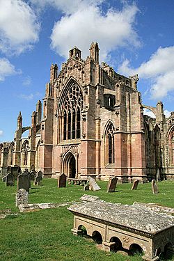 Melrose Abbey from the burial ground - geograph.org.uk - 781601.jpg