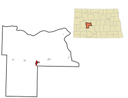 Location of Beulah, North Dakota