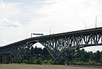 Metal arched bridge
