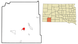 Location in Oglala Lakota County and the state of South Dakota