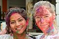 Two women celebrating Holi