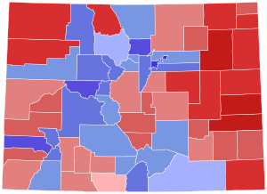 2022 United States Senate election in Colorado results map by county