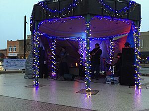 A band plays in the gazebo during Enid Lights Up the Plains