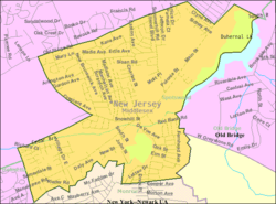 Census Bureau map of Spotswood, New Jersey