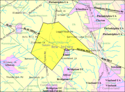 Census Bureau map of Upper Pittsgrove Township, New Jersey