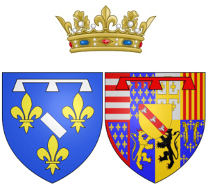Coat of arms of Marie of Guise (mother of Mary, Queen of Scots) as Duchess of Longueville