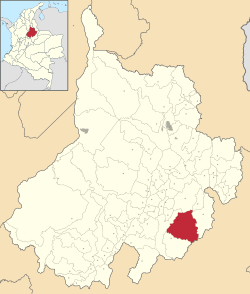 Location of the municipality and town of Coromoro in the Santander Department of Colombia