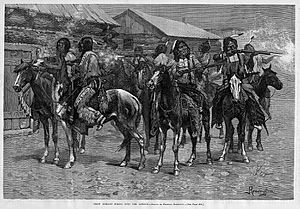 Crow Indians Firing into the Agency 1887.jpg