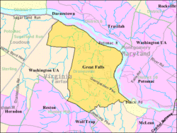 Boundaries of the Great Falls CDP as of 2003