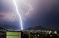 Heavy Lightning Strike capture in Mingora City Swat Valley, Pakistan
