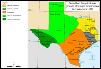 Map of Indians Texas 1500