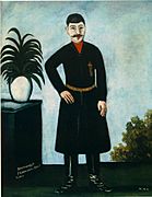 Niko PIROSMANI, (Nikolai Aslanovich Pirosmanashvili), Portrait of Alexander Garanov. 1906. Oil on oil-cloth, 109x90 cm. The State Museum of Fine Arts of Georgia, Tbilisi