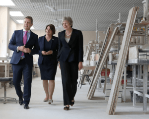 Secretary of State Karen Bradley was joined by Prime Minister Theresa May and DUP Leader Arlene Foster on a visit to Belleek Pottery (43525123521)