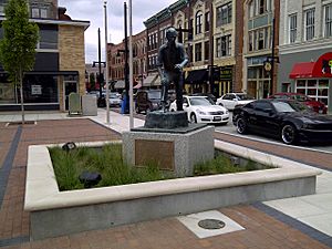Statue of Abraham Lincoln on the site of his first political speech, downtown Decatur, IL