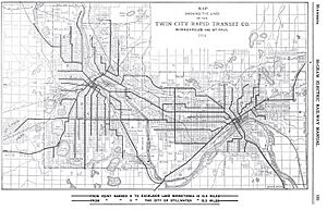 Twin Cities Rapid Transit Route Map 1914