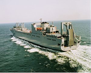 US Navy 030530-N-0000X-002 Sea trials of USNS Benavidez (T-AKR-306) by Northrop Grumman Ship System Avondale Operations
