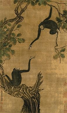 Yi-Yuanji-Two-gibbons-in-an-oak-tree