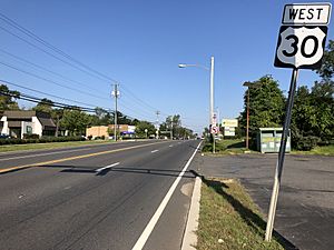 U.S. Route 30 westbound in Waterford Township