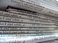 A stack of newspapers