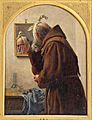 Carl Bloch, En munk, der spejler sig, 1875, 0073NMK, Nivaagaards Malerisamling