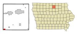 Location of Meservey, Iowa