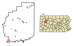 Location of East Brady in Clarion County, Pennsylvania.