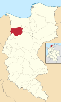Location of the municipality and town of Remolino in the Department of Magdalena.