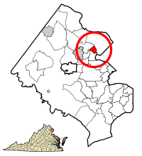 Location of Pimmit Hills in Fairfax County, Virginia