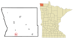 Location of Donaldson, Minnesota
