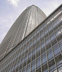 Looking up at Goldman Sachs Tower