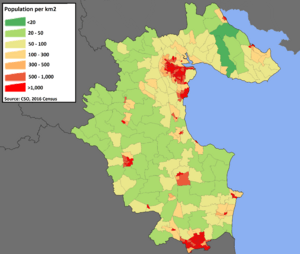 Louth Population Density Map 2016