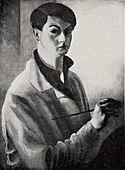 Moïse Kisling, Portrait du peintre (Autoportrait), oil on canvas, 81.3 x 60.3 cm, private collection