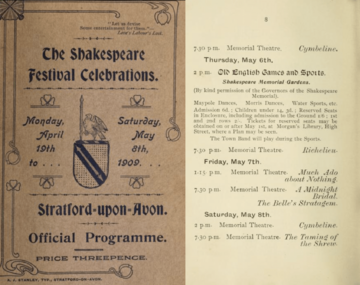 Shakespeare festival official programme 1909
