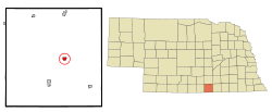 Location of Cowles, Nebraska