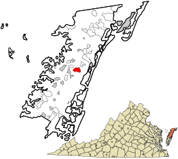 Accomack County Virginia incorporated and unincorporated areas Pastoria highlighted