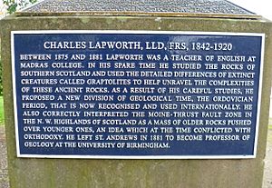 Charles Lapworth plaque, Madras College, St. Andrews